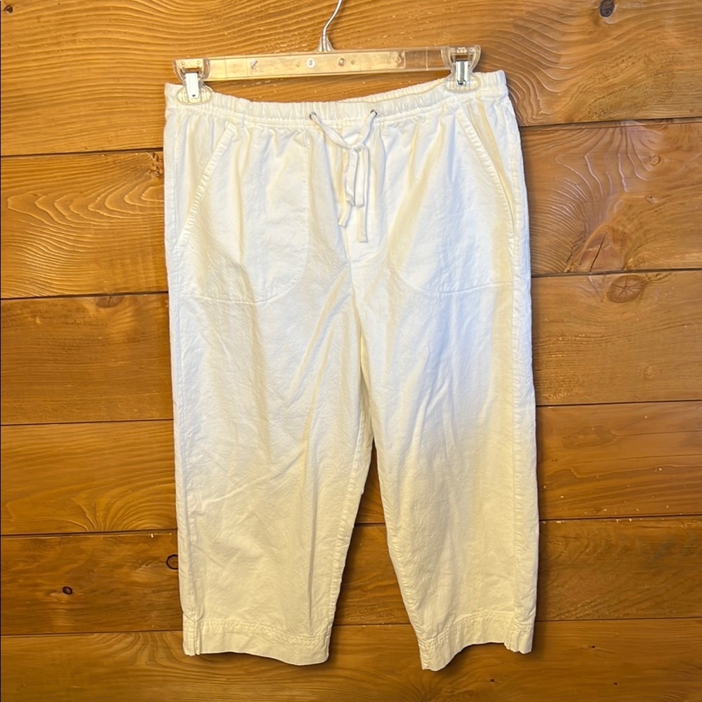 WHITE STAG Womens White Capri Ankle Chinos 100% Cotton 8/10 Career Summer Office